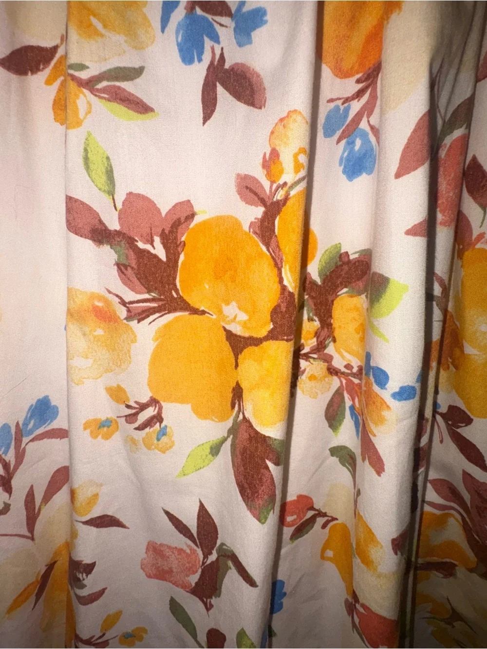 Abercrombie & Fitch Floral V-Neck Ruffle Sleeve Maxi Dress - Yellow Floral